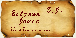 Biljana Jović vizit kartica